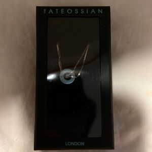 TATEOSSIAN LONDON 925 STERLING SILVER &POLISHED BLUE CRYSTAL HUG LOVE KNOT-CHAIN